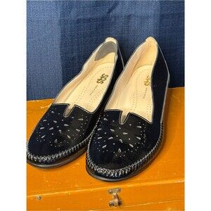 SAS Black Patent Leather Slip-On Loafers